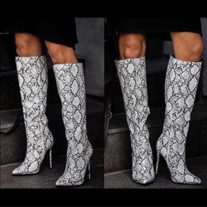Vici snakeskin knee high boots